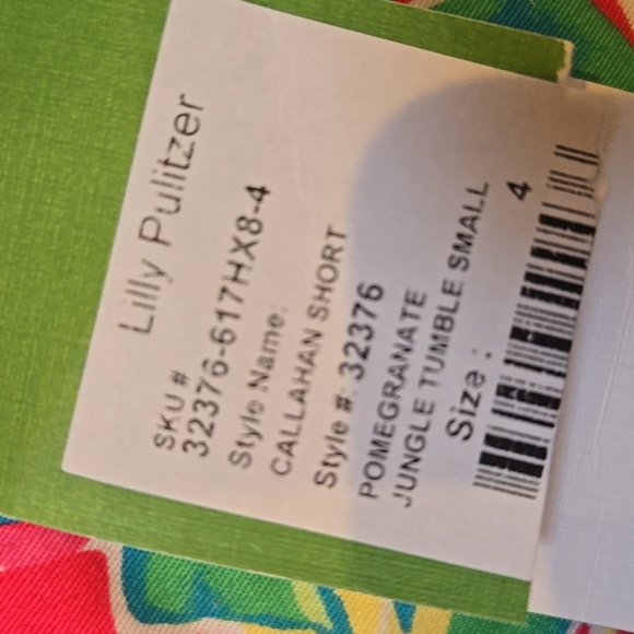 NWT Lilly Pulitzer Callahan Pomegranate "Jungle Tumble" Shorts - Picture 3 of 8